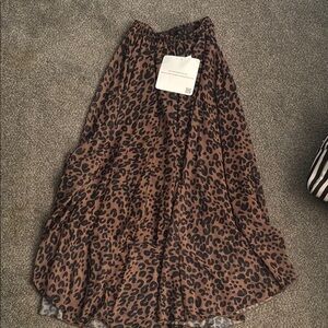 Brown and Black High Low Skirt
